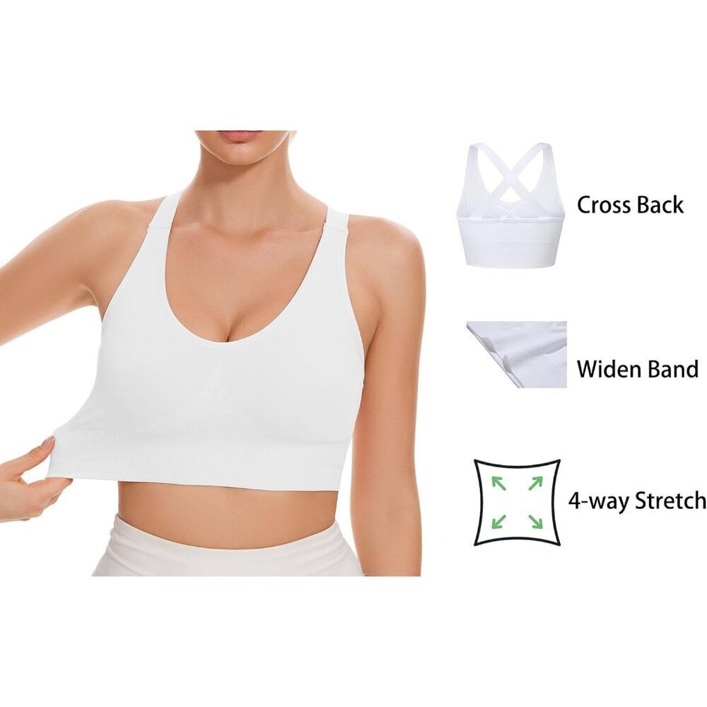 Sports Bra Women Medium Support Criss Cross Back Workout Activewear - Picture 5 of 6